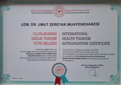 T.C. Sağlık Bakanlığı Sağlık Turizmi Yetki Belgesi